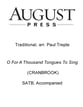 O for a Thousand Tongues to Sing SATB choral sheet music cover